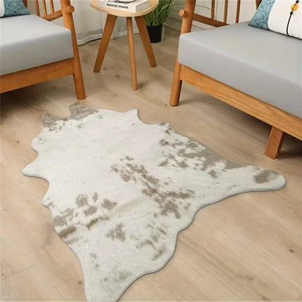 VIKAMA Deer Skin Pattern Carpet Nordic Light Luxury Living Room Decorative Carpet Bedroom Bedside Carpet Animal Carpet