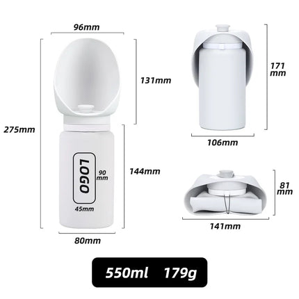 Pet Travel Water Bottle: Collapsible Dog Water Dispenser with Drinking Tray - Portable Leak-Proof Outdoor Hydration Solution