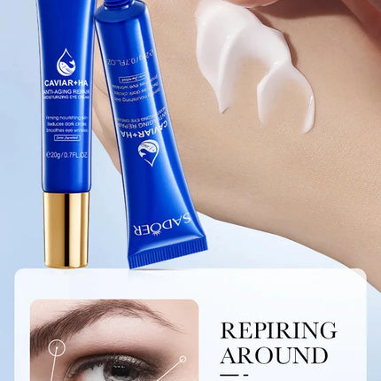 Caviar Eye Bag Removal Cream Hyaluronic Acid Anti-Wrinkle Firming Skin Fade Fine Lines Anti Dark Circle Puffiness Eye Care 20g