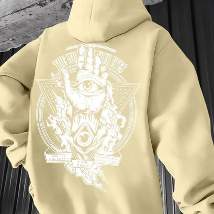 Ling Moyun'S Selected Spring And Autumn Essential Hooded Pullover Sweatshirt, Fashionable Printed Craftsmanship,