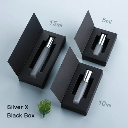 50Pcs 5/10/15ml Perfume Bottle Aluminum Sprayer Fine Mist Frosted Glass Perfume Sprayers, Multi-Sizes, Eco-Reusable, w/Boxes