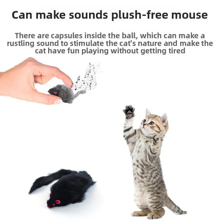 1/3Pcs 17cm Fluffy Pet Cat Toy Mice with Crinkle Sound Interactive Hunting Play for Kittens Bite Resistant Cat Toys Supplies