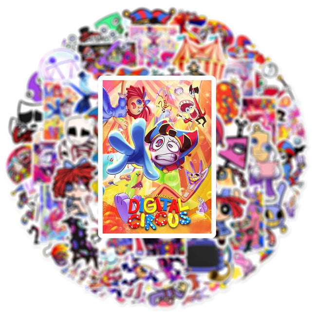 10/30/60pcs The Amazing Digital Circus Anime Stickers Waterproof Graffiti Skateboard Notebook Phone Cute Decoration Decals Toys