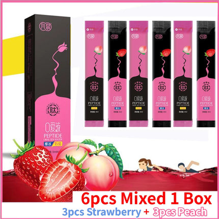 6pcs Oral Sex Water Liquid Edible Lubricant Strawberry Peach Flavor Ice Fire Lubricants Sex Toys for Women Men Couples Sexshop
