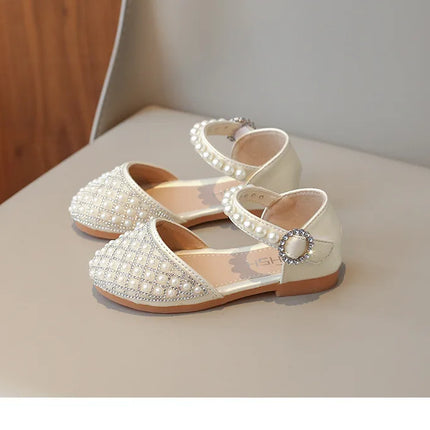 Girls LeatherShoesChildren's Crystal Shoes 2025Spring Summer New Little Girls Princess Shoes Fashion Shiny RhinestoneDance Shoes