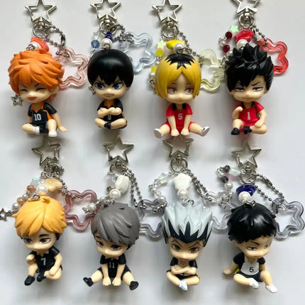 Karasuno High School Volleyball Club Sitting Charms, Handmade Y2K Accessories, Unique Anime Collectibles, Perfect Gift for Fans