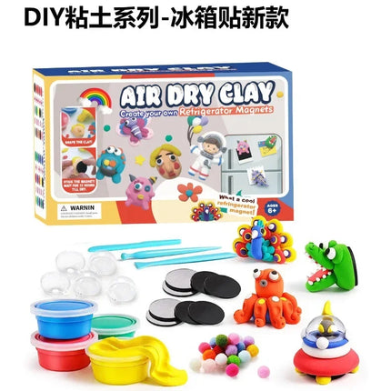 Kids DIY Manual Fridge Plasticine Clay 18 Colors Ultra Light Air Dry Modeling Clay Non Toxic Safe Toy Set for Children Art Craft