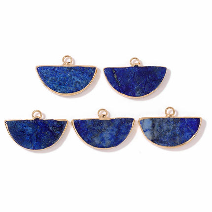 Blue Lapis Lazuli Pendant Gems Cross Hand Oval Shape Natural Stone Lapis Lazuli Charms for Jewelry Making Necklace DIY Bracelet