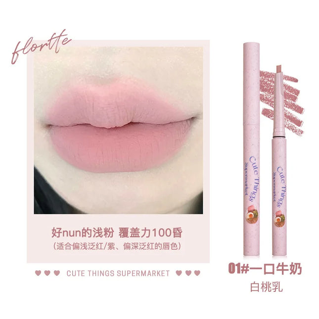 FLORTTE Lip Liner Pencil Matte Lipstick Long Lasting,Smooth Application Mechanical Lip Liners Pencil