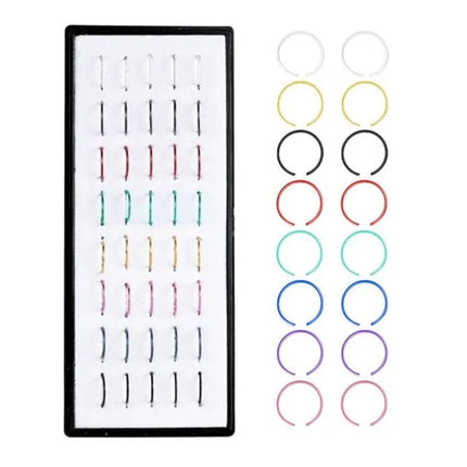 Fashion Crystal Stainless Steel Nose Stud Piercing for Women Hypoallergenic 1.8mm Nose Ring Straight/L/Screw Shaped Body Jewelry