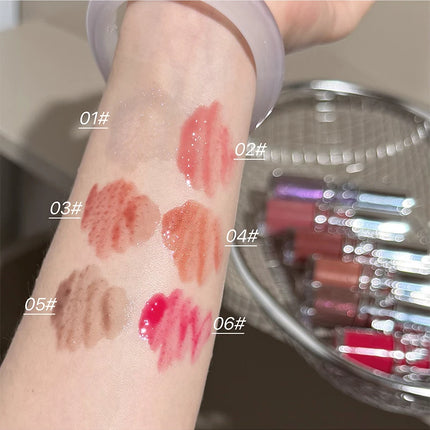 Flowing mirror lip gloss, waterproof and long-lasting luster, non stick to the cup, silky texture, natural makeup effect