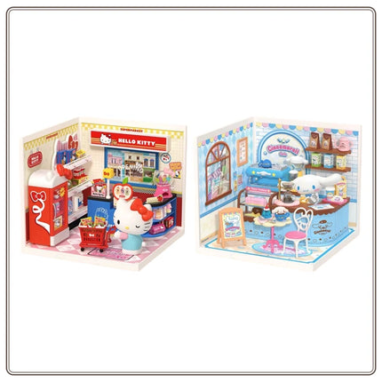 New Rolife Sanrio Super World Hello Kitty Scene Blind Box Baby House Assembly Toy Creative Ornament Gift Female Surprise Gift