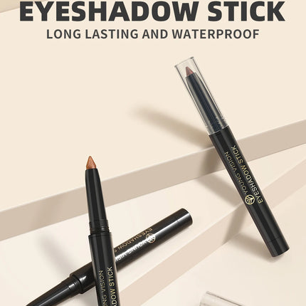YOUNG VISION 12 Color Eyeshadow Stick Waterproof  Pearl Shimmer cream formula easy to color fine and smooth Woman makeup