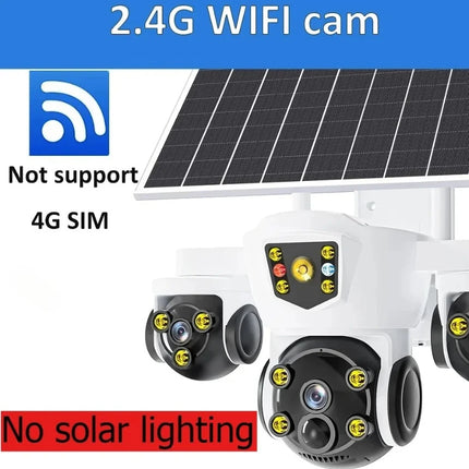 4G Sim Card Solar CCTV PTZ  Outdoor Wireless Human Detection PIR WiFi IP Camera with Siren Solar Powered CCTV Solar Light