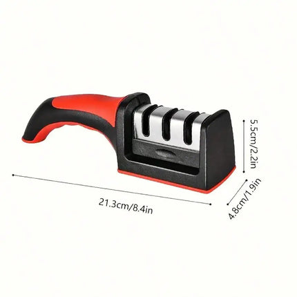 2 Pack 3 Stage Knife Sharpener Multi Function Quick Sharpening Tool With Non-Slip Base Portable Small Kitchen Gadget Household Chef Knife Accessories