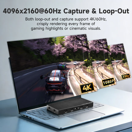 4 Channels 4K60 HDMI Capture Card 4 in 1 out UVC USB Video Capture Card with HDMI Loopout for Gaming And Streaming