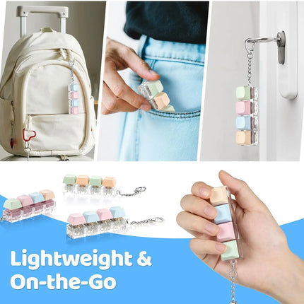 4 Keyboard Finger Keyboard Keycap Stress Relief Fidget Keychain Gadget Key Button Decompression Toy Adult