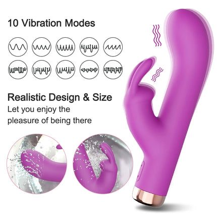 Rabbit Vibrator Women Panties Vibrator G-Spot Vagina Clitoris Dual Vibration Stimulator Female Masturbator Sex Toy for Women 18+