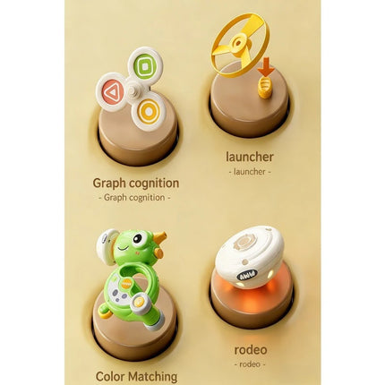 Baby Dinosaur Whistle Car Toy Light Up Top Rotating Music Graphic Cognition Multi Play Children Toy Car Inertial Sliding Button