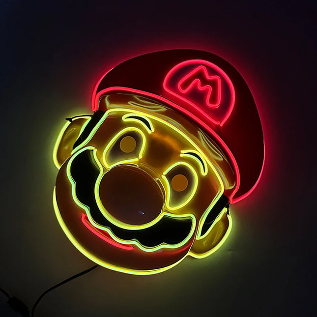 Funny Cute Flashing Masquerade Mask Adult Children Decorative Mask Luminous Full Face Mask Classical Purge Mask For Night