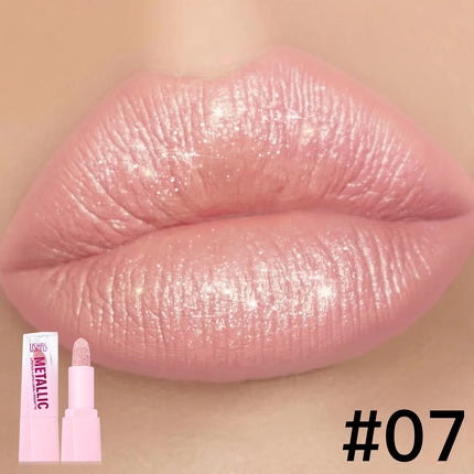 USHAS New Pearlescent & Matte Lipstick Long-Lasting Transfer-Proof Waterproof Non-Stick Cup Formula