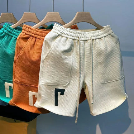 New Men's Shorts Retro Casual Beach Pants Popular Summer Fashion Trend High Street Sports Five-Point Medium Pants Casual Pants