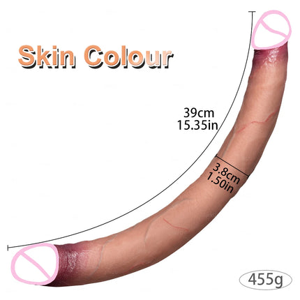 Double Head Realistic Silicone Dildo Long Anal Plug Vaginal Stimulator for Lesbian Couples And Gay Men Liquid Silicone Sex Toy