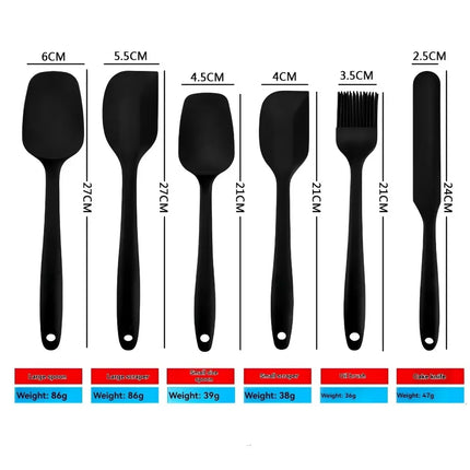 6pcs Kitchen Bakehouse Cream Spatula Bbq Brush Set Silicone Kitchenware Cake Spatula Baking Set Tools