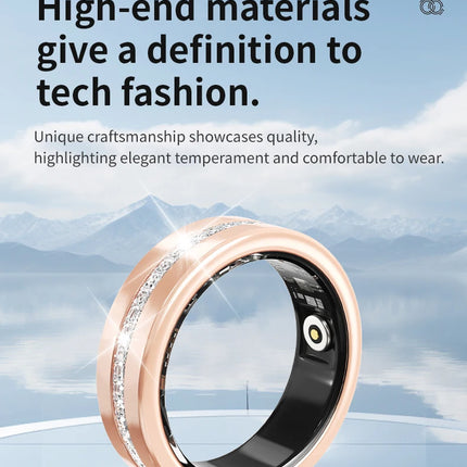 Smart Diamond Fitness Ring for Women Heart Rate & Sleep Monitor IP68 Waterproof Pedometer Health Tracker Fashionable Accessory