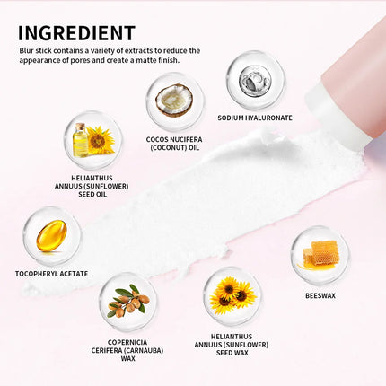 Blur Stick Like Baby Skin Instant Pore Eraser Primer Makeup Long-Lasting Oil Control Moisturizing Matte Finish Blur Pores Makeup