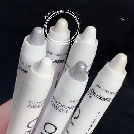 Glitter Highlighter Pen Pearlescent Lying Silkworm Pencils 1Pc Waterproof Long-lasting Brightening Eyes Stick Silver Eye Make Up