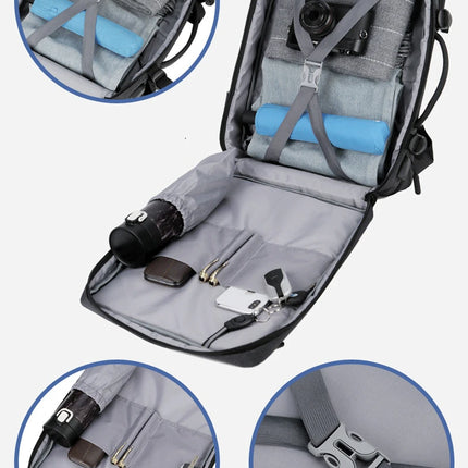 Men Large Capacity Backpack USB Charging Male Laptop Bagpack Waterproof Business Travel Back Pack Luggage Bag Mochila