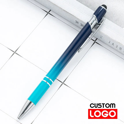 10-200Pcs Touch Screen Ballpoint Pen Gradient Color Aluminum Rod Pen Wholesale Text Name Metal Advertising Pen Engraving Logo