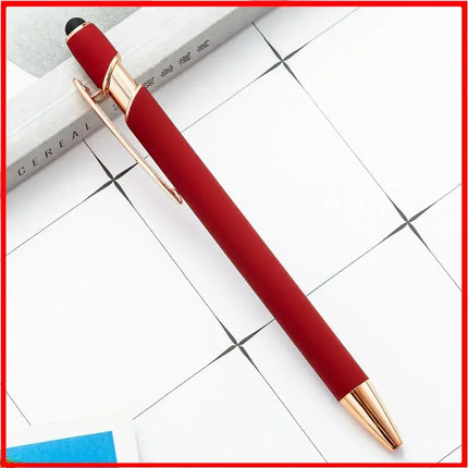 200 Pcs Light - Metal Capacitive Universal Touch Screen Stylus Ballpoint Pen Writing Stationery Office Gifts Free custom Logo