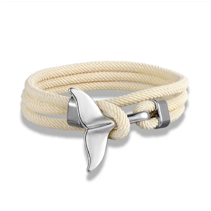 Ocean Style Whale Tail Anchor Bracelet for Men Women Multilayer Adjustable Rope Couple Bracelets Fashion Friendship Jewelry Gift