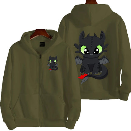 Toothless Cartoon Anime Men Zipper Hoodie Spring Autumn Women Sweatshirt 2026 New Fashion Couple Jackets Clothes Tops