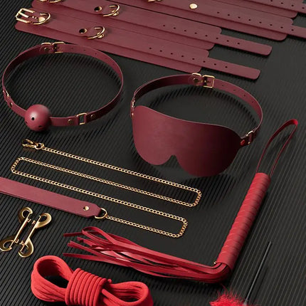 High-end Storage Bag SM 13 Set Combo Couples' Introductory Fetish Game Toys PU Adult Bondage Restraint