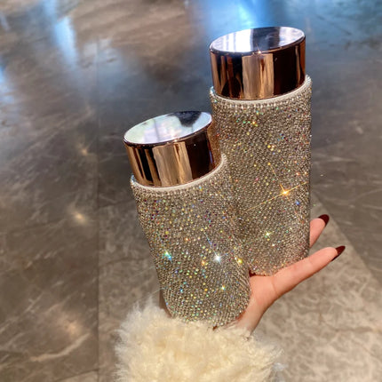 Bling Portable Thermos Cup with Tea Infuser Rhinestone Tumbler Crystal Gift Car Coffee Mug Mini Stainless Steel Water Bottles