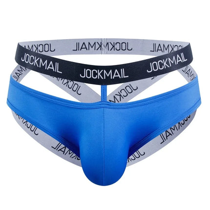 JOCKMAIL Men Sexy G String Thong Erotic Jockstrap Bondage Underwear Strap Harness Lingerie Hollow Underpants Ice Silk Hot