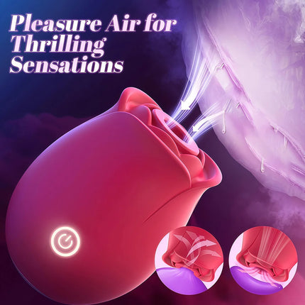 Sucking Vibrator Rose Sex Toy for Women, 10-Speed Vibrator Automatic Adult Sex Toy Tongue Licking Rose Flower Vibrator Massager