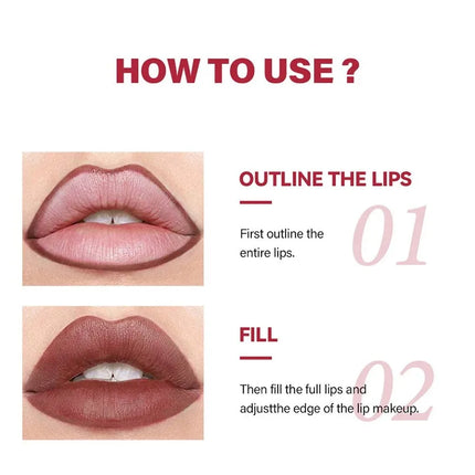 1/4Pc Mini Waterproof Matte Lipliner Pencil Pink Brown Contour Tint Lipstick Lasting Non-stick Cup Moisturising Lips Makeup Kit