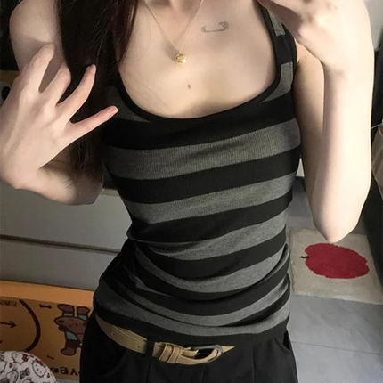 2025 New Striped Tank Tops Women Summer Tight Sexy Camisole Sleeveless Top Casual Y2K Clothing for Women Basic