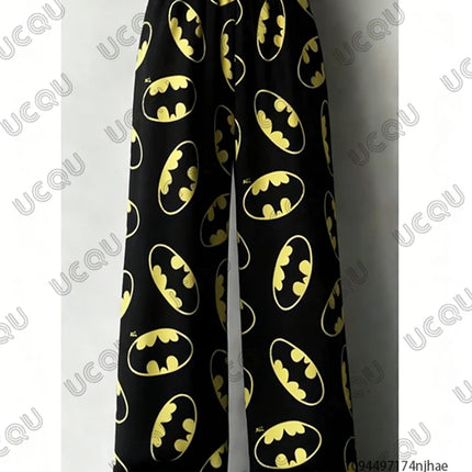 Men's Trousers Tracksuit Batman & Superman Print Tshirt+Pajamas Pant Set Couple Casual Suit Oversize Clothes 2 Piece Outfits