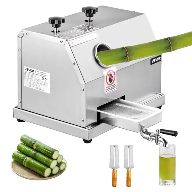 【Premium】SucceBuy Commercial Sugar Cane Juicer 110LBS/H High Output Sugarcane Juicer  hine w/3 Stainless Steel Rollers 2.4" Larg