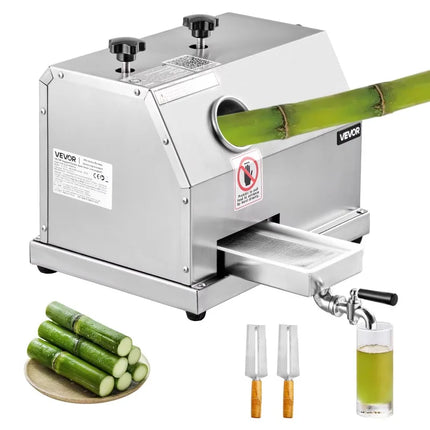 【Premium】SucceBuy Commercial Sugar Cane Juicer 110LBS/H High Output Sugarcane Juicer  hine w/3 Stainless Steel Rollers 2.4" Larg