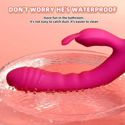 Waterproof G-Spot Rabbit Vibrator 10 Modes Strong Vibration Clitoral Stimulator Adult Toy with Powerful Massage for Fun Game