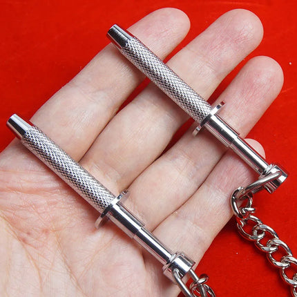 BDSM Spring Loaded Nipple Grabber Claws Clamps,Metal Breast Clips With Connecting Chain ,Sex Toys for Couples,Adult Games