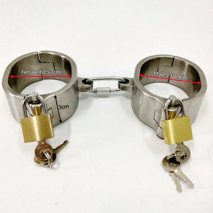 Metal BDSM Locks Neck Collar Hand Ankle Cuffs Adult Games Slave Restraints Adult Toys Sex Game for Couples Bondage Handcuffs