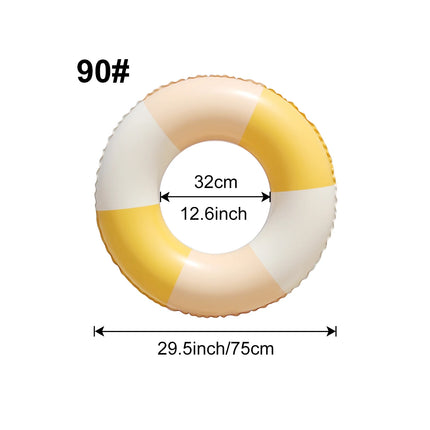 1PC Inflatable Swim Ring, Adult Pool Floats, Striped Swimming Float Summer Beach Water Toy Pool Party Ring