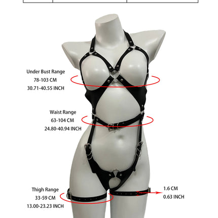 Women Sexy PU Leather Full Body Harness Belt Corset Belt Bondage Bdsm Woman Wear Gothic Fetish Clothing Exotic Accessories